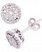 Diamond Round Cluster Halo Stud Earrings (1/2 ct. t. w. ) in 14k White Gold
