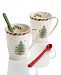 Spode Candy Cane Set of 2 Mugs with Spoons, Created for Macy's