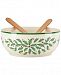 Lenox Holiday Salad Bowl with Wooden Servers