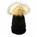 Tenworld Unisex Toddler Baby Winter Crochet Hat Fur Knit Beanie Warm Cap (Black)