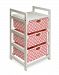 Three Drawer Hamper/Storage Unit White/Pink Polka Dot by Badger Basket