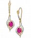 Ruby (1-1/5 ct. t. w. ) & Diamond (1/3 ct. t. w. ) Drop Earrings in 14k Gold
