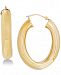 Polished Flex Tube Hoop Earrings in 14k Gold