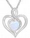 Lab-Created Opal (1/2 ct. t. w. ) & Diamond Accent Heart Pendant Necklace in Sterling Silver