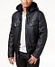 I. n. c. Men's Faux Leather Hooded Bomber Jacket, Created for Macy's