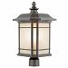 5824 BK - Trans Globe Lighting - San Miguel - One Light Outdoor Post Lantern Black Finish with Tea Stain Glass - San Miguel