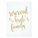 Reserved for Bride's Family Affordable Sign Card