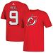 New Jersey Devils Taylor Hall Adidas NHL Silver Player Name & Number T-Shirt