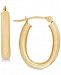 Polished Tube Oval Hoop Earrings in 10k Gold, 4/5 inch
