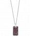 Effy Men's Brown Sapphire Dog Tag Pendant Necklace (1-1/3 ct. t. w. ) in Sterling Silver & 18k Gold