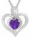 Amethyst (1-1/10 ct. t. w. ) & Diamond Accent Heart Pendant Necklace in Sterling Silver
