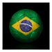 Worn Brazilian Flag Football Soccer Ball Poster