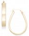 Signature Gold Polished Pear-Shape Hoop Earrings in 14k Gold or Rose Gold over Resin, Created for Macy's