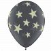 Qualatex Glow In The Dark Star Latex Balloons (Pack of 25) (One Size) (Black)