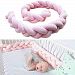 Baby Crib Bumpers Braids Protective Snake Pillow Home Decoration 39" 59" 79" (200cm, Pink)