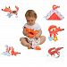 Labebe Inspire Baby's Senses Toy Gift Set,  5 Piece,  Rattle/Teether/Spiral/Security Blanket, Car Seat/Stroller & Infant Bed Accessory, Activity Senter Toy, Indoor and Outdoor Use - Orange Fox 5-in-1