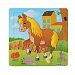 Toy-Bessky® 9pcs Cute Baby Child Toys Wooden Animal/Police/Aircraft Puzzles Toys for Kids Education And Learning Jigsaw Toys (30A # Horse)
