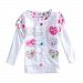 NEAT Girl's cotton embroidery button decoration T-shirt long sleeve, 5T, WHITE