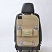 Doremy Car Back Seat Organizer PU Leather Seat with Tablet Holder Kids Kick Mat Multipurpose Protector Travel Storage Bag for Bottle, Umbrella, Tissue Box, Toy (beige)