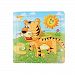 Toy-Bessky® 9pcs Cute Baby Child Toys Wooden Animal/Police/Aircraft Puzzles Toys for Kids Education And Learning Jigsaw Toys (26A # Tiger)