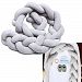Baby Crib Bumpers Braids Protective Snake Pillow Home Decoration 39" 59" 79" (200cm, Grey)