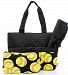 Quilted Black And Yellow Softball Sports Theme Print Monogrammable 3 Piece Diaper Bag With Changing Pad Tote Bag