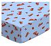 SheetWorld Fitted Portable / Mini Crib Sheet - Fire Engines Blue - Made In USA
