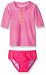Carter's Toddler Girls Short Sleeve Striped Rash Guard Set, Pink, 12M