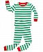 Elowel Striped 2 Piece Pajama Set Green & White Size 2
