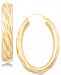 Signature Gold Ribbed Hoop Earrings in 14k Gold over Resin, Created for Macy's