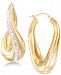 Signature Gold Swarovski Crystal Hoop Earrings in 14k Gold over Resin, Created for Macy's