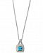 Effy Blue Topaz (1-9/10 ct. t. w. ) & Diamond (1/8 ct. t. w. ) Pendant Necklace in Sterling Silver & 18k Gold