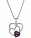 Amethyst (1-1/10 ct. t. w. ) & Diamond Accent Triple Heart Pendant Necklace