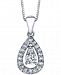 Diamond Orbital Teardrop Pendant Necklace (1/4 ct. t. w. ) in 14k White Gold