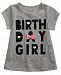First Impressions Birthday-Print Cotton T-Shirt, Baby Girls, Created for Macy's