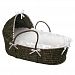 Moses Hooded Basket in White and Espresso Portable Baby Basket by Badger Baskets