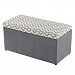 Tree House Lane Chevron Upholstered Toy Chest in Grey and White