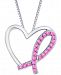 Pink Sapphire Breast Cancer Awareness Pendant Necklace (3/8 ct. t. w. ) in Sterling Silver