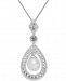 Cultured Freshwater Pearl (7mm) & White Topaz (1 ct. t. w. ) Teardrop Pendant Necklace in Sterling Silver