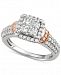 Diamond Square Cluster Engagement Ring (1-1/3 ct. t. w. ) in 14k White and Rose Gold