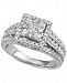 Diamond Square Cluster Halo Engagement Ring (1-1/2 ct. t. w. ) in 14k White Gold