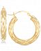 Signature Gold Diamond Cut Small Hoop Earrings in 14k Gold over Resin