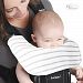Baby Bjorn Carrier One Drool Cover 100% Organic Bamboo K’un Teething Pads w/ Grey & White Striped Pattern by Baby Preferred