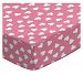 SheetWorld Fitted Portable / Mini Crib Sheet - Primary Hearts White On Pink Woven - Made In USA