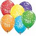 Qualatex 11 Inch Assorted Tropical Birthday Confetti Dots Latex Balloons (Pack Of 6) (One Size) (Multicolored)