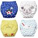 Baby Boy’s Training Pants Toddler Potty Cotton Pants Cloth Diaper 4 Packs Cute Nappy Underwear for Kids Washable 3 Layers Potty pants.
