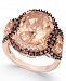 Simulated Morganite & Cubic Zirconia Ring in 14k Rose Gold-Plated Sterling Silver