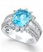 Simulated Blue Topaz and Cubic Zirconia Ring in Sterling Silver