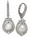 Danori Silver-Tone Imitation Pearl & Pave Drop Earrings, Created for Macy's