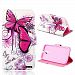 G 2nd Case, CocoZ® NEW Moto G 2nd Generation Case Elegant Print Style PU Leather Wallet Type Flip Folio Design Credit Card Holder Slots for Moto G 2nd Generation Case (Rose Pink Love Butterfly)